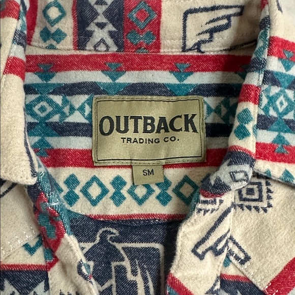 OUTBACK TRADING CO Lorelei Southwesters Thunderbird Print Performance Shirt S/M - Picture 7 of 11